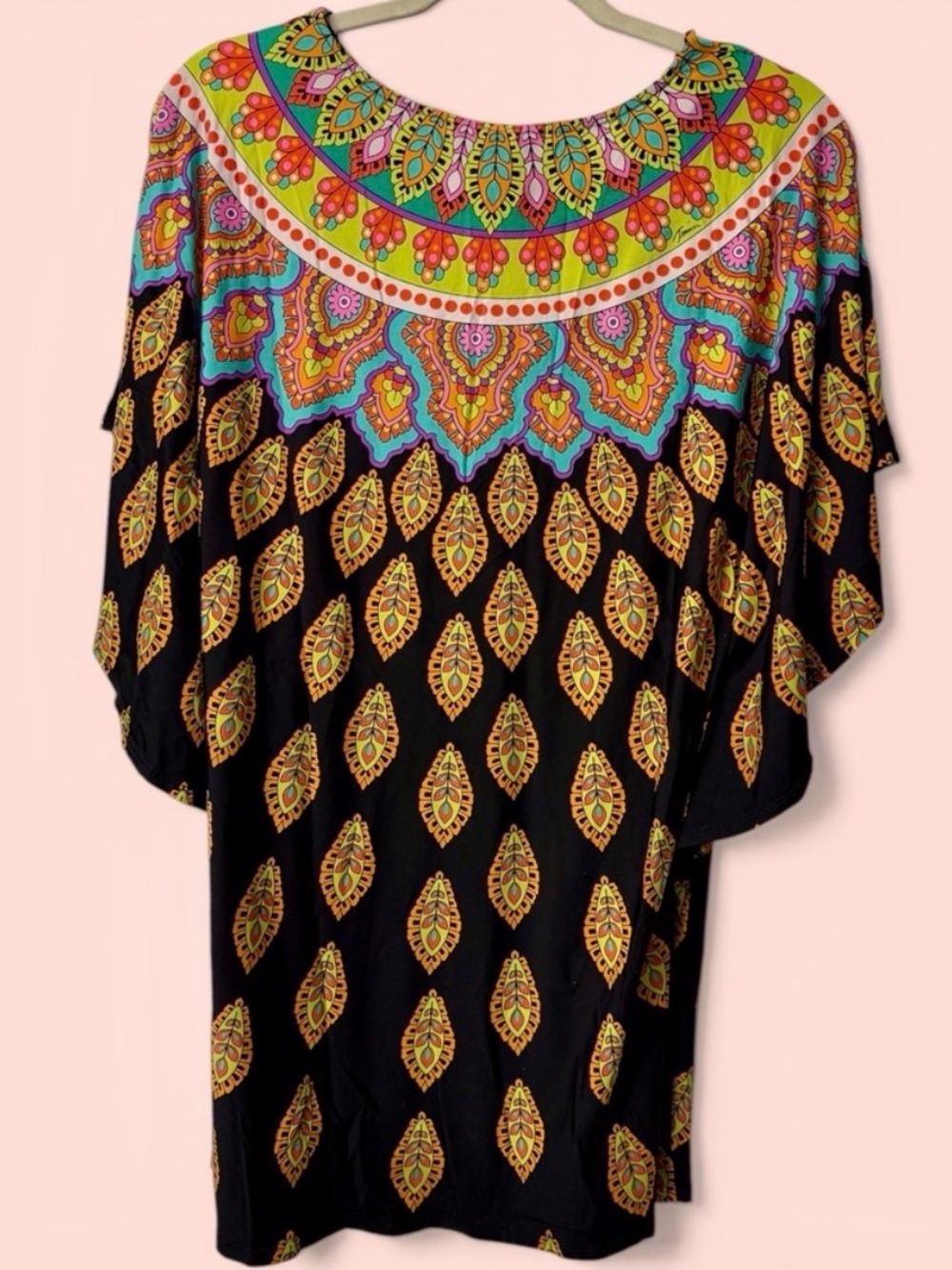 Trina Turk Moroccan Medallion Caftan Swim Cover Up L Resort Tunic - Picture 3 of 11